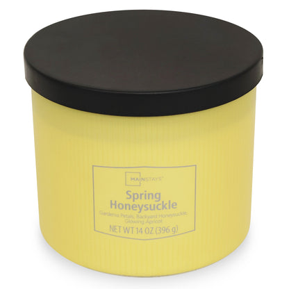 3-Wick Textured Wrapped Candle, Spring Honeysuckle Fragrance, 14 Oz