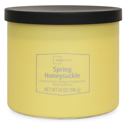 3-Wick Textured Wrapped Candle, Spring Honeysuckle Fragrance, 14 Oz