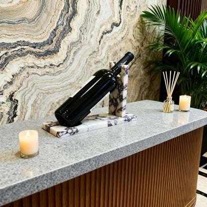 Creative Modern Marble Wine Holder Stand, Single Bottle Wine Rack Storage, Elegant Home Decor, Stylish Tabletop Display for Wine Enthusiast