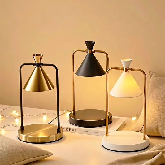 Vintage Candle Warmer Lamp – Adjustable Timer & Height for a Flameless Glow