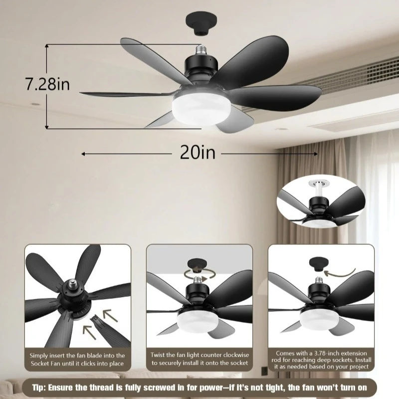 Transform Your Space with the 30W Modern Ceiling Fan Light - E27 LED with Convenient Remote Control for Living Room and Study
