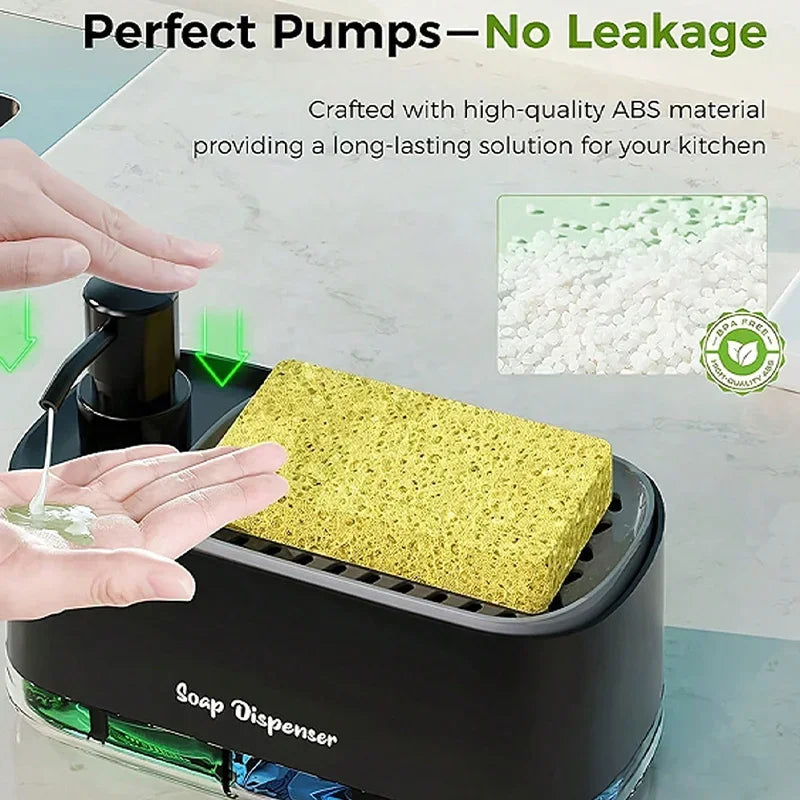 Elevate Your Cleaning Routine with Our Dual Soap Dispenser and Sponge Holder - Perfect for Kitchen and Bathroom!