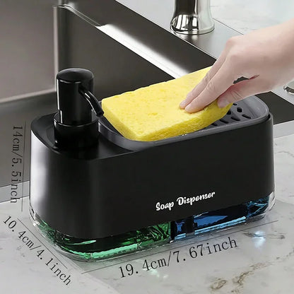 Elevate Your Cleaning Routine with Our Dual Soap Dispenser and Sponge Holder - Perfect for Kitchen and Bathroom!