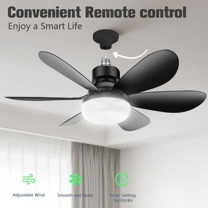 Transform Your Space with the 30W Modern Ceiling Fan Light - E27 LED with Convenient Remote Control for Living Room and Study