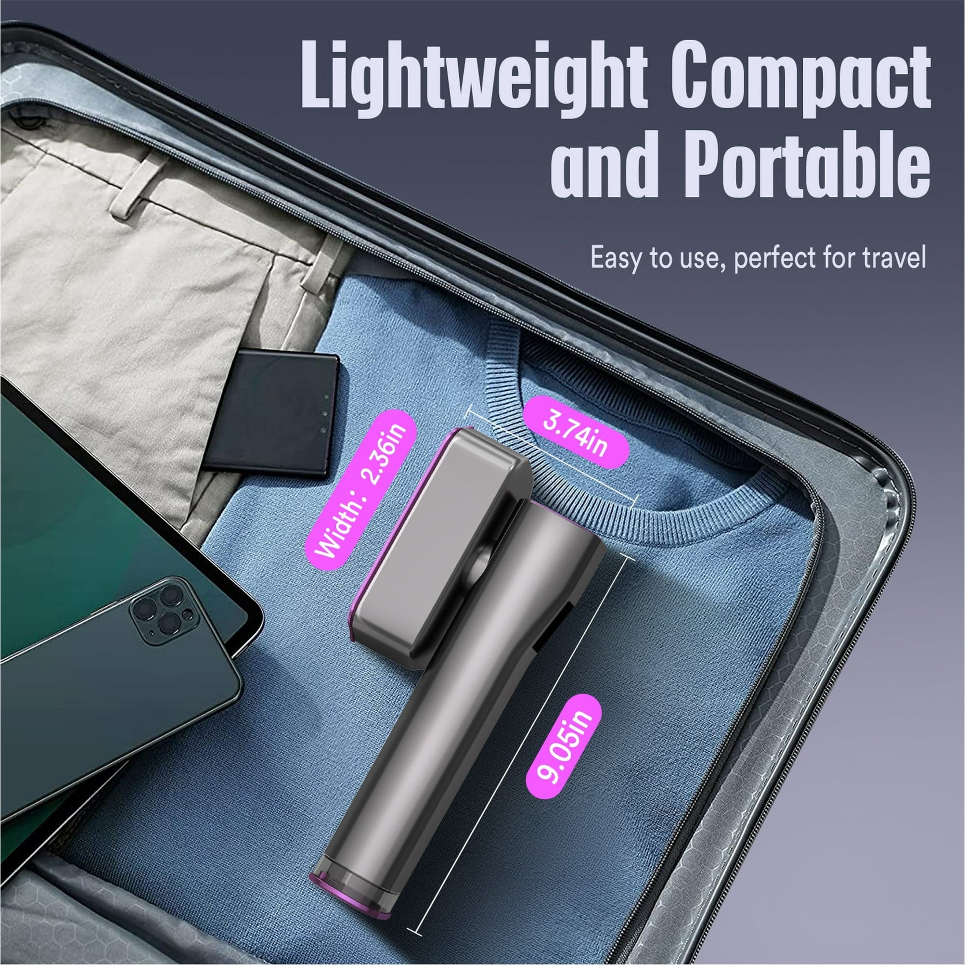Effortless Wrinkle Removal: LOHEER Portable 2-in-1 Travel Steamer & Iron with Adjustable Steam Levels